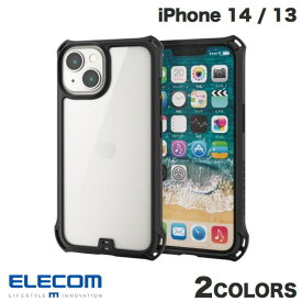 [ネコポス送料無料] エレコム iPhone 14 / 13 ハイブリッドケース ZEROSHOCK フレームカラー 背面クリア (スマホケース・カバー) ゼロショック