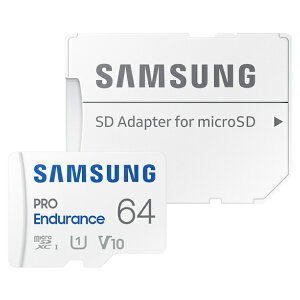 SAMSUNG 64GB MicroSDXCJ[h PRO Endurance + Adapter Class10 UHS-I SDR104 ϋv COpbP[W SDA_v^[t # MB-MJ64KA TX ([J[h)
