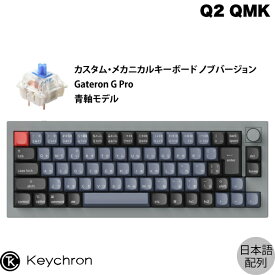 Keychron Q2 QMK シルバーグレー Mac日本語配列 有線 テンキーレス ホットスワップ Gateron G Pro 青軸 70キー RGBライト カスタムメカニカルキーボード ノブバージョン # Q2-N2-JIS キークロン (キーボード) 【国内正規品】