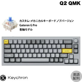 Keychron Q2 QMK シルバーグレー Mac英語配列 有線 テンキーレス ホットスワップ Gateron G Pro 青軸 66キー RGBライト カスタムメカニカルキーボード ノブバージョン # Q2-N2-US キークロン (キーボード) 【国内正規品】