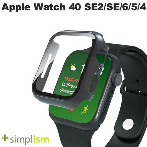 Simplism Apple Watch 40mm SE 3 / 2 / 1 / Series 6 / 5 / 4 ������ �K���X��̌^PC�P�[�X �u���b�N # TR-AW2240-GLPC-CCBK �V���v���Y�� (�A�b�v���E�H�b�`�P�[�X �J�o�[) �g���j�e�B