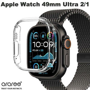 �A�b�v���E�H�b�` �E���g�� �P�[�X �N���A�P�[�X ���� araree Apple Watch 49mm Ultra 3 / 2 / 1 Nu:kin �n�[�h�P�[�X �N���A # AR27456AW �A�����[ (�A�b�v���E�H�b�`�P�[�X �J�o�[)