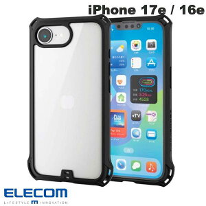 �G���R�� iPhone 17e / 16e �n�C�u���b�h�P�[�X ZEROSHOCK �t���[���J���[ �w�ʃN���A �u���b�N # PM-A25SZEROFCBK �G���R�� (�X�}�z�P�[�X�E�J�o�[) �[���V���b�N �ی�t�B�����t��