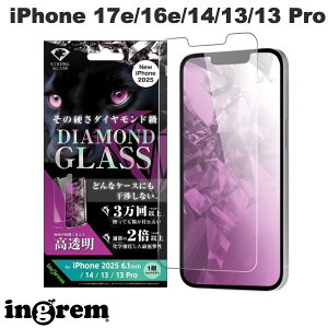 ingrem iPhone 17e / 16e / 14 / 13 / 13 Pro �_�C�������h�K���X�t�B���� ���� ���w���� �A���~�m�V���P�[�g�K���X �ϏՌ� ���ʕی� �d�x10H 0.4mm # IN-P50FA/DCG �C���O���� (�X�}�z�p�t���ی�K���X�t�B����