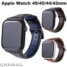[ネコポス発送] 【セール対象品★6/4〜】 GRAMAS Apple Watch 49 / 45 / 44 / 42mm ミュージアムカーフレザーバンド グラマス (アップルウォッチ ベルト バンド)