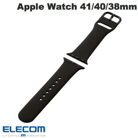 [ネコポス送料無料] エレコム Apple Watch 41 / 40 / 38mm バンド シリコン ブラック # AW-41BDSCBK エレコム (アップルウォッチ ベルト バンド)
