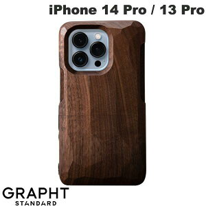 GRAPHT iPhone 14 Pro / 13 Pro Real Wood Case ���� �����/�I�C�� # GST1115-kurumi �O���t�g �X�^���_�[�h (�X�}�z�P�[�X�E�J�o�[)