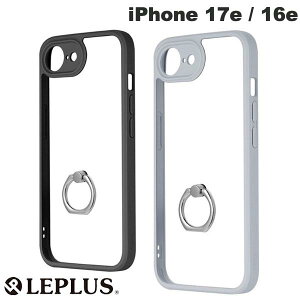 iPhone17e �P�[�X �w�ʃN���A�P�[�X LEPLUS iPhone 17e / 16e �����O�t�� �ϏՌ��n�C�u���b�h�P�[�X Velta Ring ���v���X (�X�}�z�P�[�X�E�J�o�[)