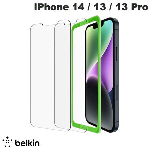BELKIN iPhone 14 / 13 / 13 Pro SCREENFORCE �ی� �����K���X�t�B���� 0.33mm 2���Z�b�g # OVA123zz �x���L�� (�X�}�z�p�t���ی�K���X�t�B����)