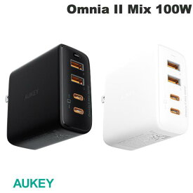 【あす楽】 AUKEY USB充電器 Omnia II Mix 100W PD対応 USB A 2ポート / USB Type-C 2ポート オーキー (電源アダプタ・USB)