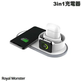 【あす楽】 RM 3in1 ワイヤレス充電器 最大10W 急速充電 QC3.0対応 ホワイト # RM3546 アール・エム (iデバイス用ワイヤレス 充電器) iPhone AppleWatch AirPods 同時充電 QuichCharge3.0対応