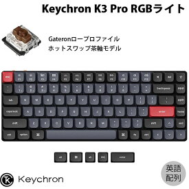 Keychron K3 Pro QMK/VIA Mac英語配列 有線 / Bluetooth 5.1 ワイヤレス 両対応 テンキーレス ホットスワップ Gateron ロープロファイル 茶軸 RGBライト メカニカルキーボード # K3P-H3-US キークロン (Bluetoothキーボード)