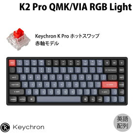 Keychron K2 Pro QMK/VIA Mac英語配列 有線 / Bluetooth 5.1 ワイヤレス 両対応 テンキーレス ホットスワップ Keychron K Pro 赤軸 84キー RGBライト メカニカルキーボード # K2P-J1-US キークロン (Bluetoothキーボード)