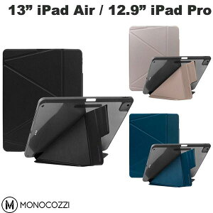 MONOCOZZI 13�C���` iPad Air M4 (2026) / M3 (2025) / M2 (2024) / 12.9�C���` iPad Pro 6 / 5 / 4 / 3 LUCID REFINED �蒠�^�P�[�X ���m�R�W�[ (�^�u���b�g�J�o�[�E�P�[�X) 3WAY �X�^���h �w�ʃN���A Apple Pencil �z���_�[�t
