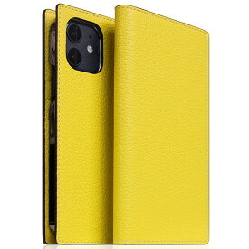 【あす楽】 【在庫限り】 SLG Design iPhone 12 mini Full Grain Leather Flip Case 本革 手帳型ケース Edition Lemon # SD19700i12 エスエルジー デザイン (スマホケース・カバー)