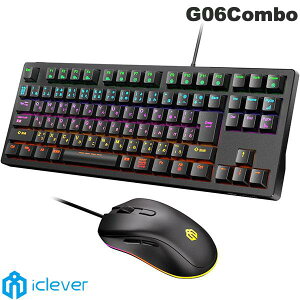 iClever G06Combo Lڑ eL[X Ԏ Q[~OJjJL[{[hE}EXZbg ubN # E03-1999J-20 ACNo[ (L[{[h)
