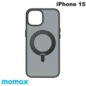 [ネコポス発送] MOMAX iPhone 15 Magsafe対応 360°スタンドケース Roller ブラック # MM25524i15 モーマックス (スマホケース・カバー) スタンド付き