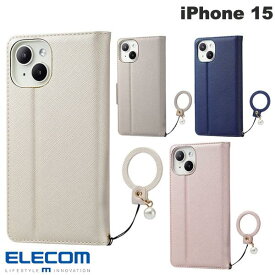 エレコム iPhone 15 ソフトレザーケース &me Enchante'e 磁石付 リング付 (スマホケース・カバー)