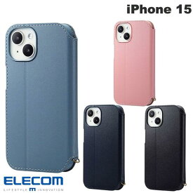 [ネコポス送料無料] エレコム iPhone 15 ソフトレザーケース 磁石付 NEUTZ (スマホケース・カバー)