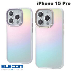 [ネコポス送料無料] エレコム iPhone 15 Pro ハイブリッドケース &me オーロラ (スマホケース・カバー)
