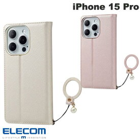 エレコム iPhone 15 Pro ソフトレザーケース &me Enchante'e 磁石付 リング付 (スマホケース・カバー)