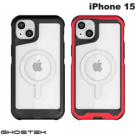 [ネコポス発送] GHOSTEK iPhone 15 Atomic Slim MagSafe対応 アルミ合金製スリムケース ゴーステック (スマホケース・カバー) 背面クリア ふち高 フチ高