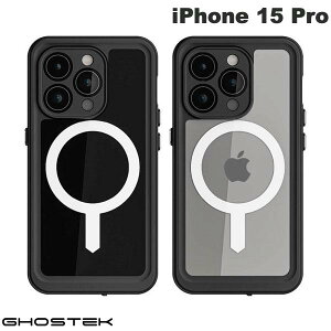 GHOSTEK iPhone 15 Pro Nautical Slim 防水 防雪 防塵 ケース MagSafe対応 ゴーステック (スマホケース・カバー) スモーク ブラック クリアケース ノーティカル スリム 防水ケース 全面 360度保護