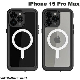[ネコポス発送] GHOSTEK iPhone 15 Pro Max Nautical Slim 防水 防雪 防塵 ケース MagSafe対応 ゴーステック スモーク ブラック クリアケース ノーティカル スリム 防水ケース 全面 360度保護