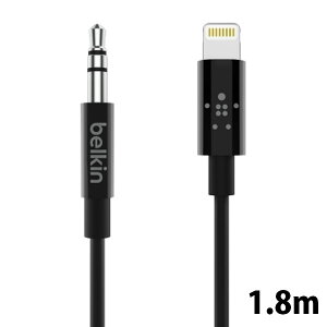 iPhonep AUXϊP[u I[fBIϊP[u  ԍ  CgjOP[u Xs[J[ڑ MFiF BELKIN Lightning to 3.5mm I[fBIP[u 1.8m ubN # AV10172BT06-BLK xL (