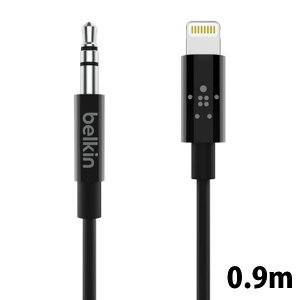 iPhonep AUXϊP[u I[fBIϊP[u  ԍ  CgjOP[u Xs[J[ڑ MFiF BELKIN Lightning to 3.5mm I[fBIP[u 0.9m ubN # AV10172BT03-BLK xL (