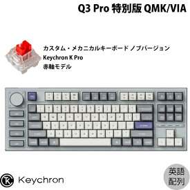 Keychron Q3 Pro 特別版 QMK/VIA シルバーグレー Mac英語配列 有線 / Bluetooth 5.1 ワイヤレス 両対応 テンキーレス ホットスワップ Keychron K Pro 赤軸 RGBライト カスタムメカニカルキーボード ノブバージョン # Q3P-X1-US キークロン