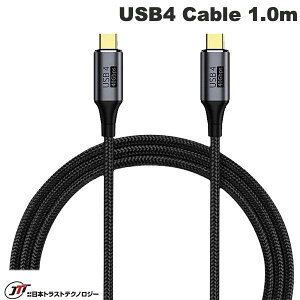 JTT Type C to Type C USB4 Multifunctional Data Cable PD�Ή� 1.0m # JTU4CC10-BK ���{�g���X�g�e�N�m���W�[ ( USB-C �P�[�u��) 100W PD�}���[�d �����f�[�^�]��
