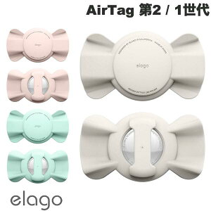 elago AirTag ��2 / 1���� RIBBON PET COLLAR CASE �G���S ���{�� ��ڂ� ���킢�� �������