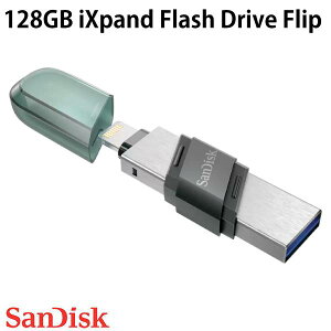 SanDisk 128GB iXpand Flash Drive Flip Lightning / USB A 2in1 tbVhCu COpbP[W # SDIX90N-128G-GN6NE TfBXN (CgjOڑtbV[)