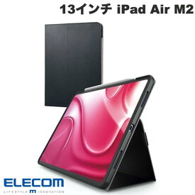 エレコム 13インチ iPad Air M2 フラップケース ソフトレザー 2アングル 軽量 ブラック # TB-A24XPLF2BK エレコム (タブレットカバー・ケース) 2024