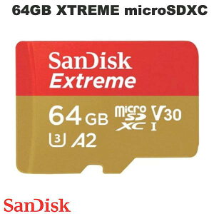 [lR|X] SanDisk 64GB EXTREME microSDXC R=170/W=80 A2Ή V30 U3 A_v^ COpbP[W # SDSQXAH-064G-GN6MN TfBXN ([J[h)
