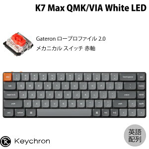 Keychron K7 Max QMK/VIA Macpz L / Bluetooth 5.1 / 2.4GHz CX Ή eL[X Gateron [vt@C 2.0 Ԏ White LEDCg JjJL[{[h # K7M-A1-US L[N (L[{[h)