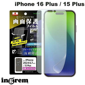 ingrem iPhone 16 Plus / 15 Plus PRO\T|[g PETtB u[CgJbg ˖h~ Ռz RہERECX ʕی wh~ # IN-P48FP/DK CO (X}zptیtB)