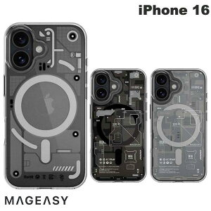 MagEasy iPhone 16 Xray M MagSafe対応 耐衝撃ケース Transparent マグイージー (スマホケース・カバー) 機械 基盤 基板