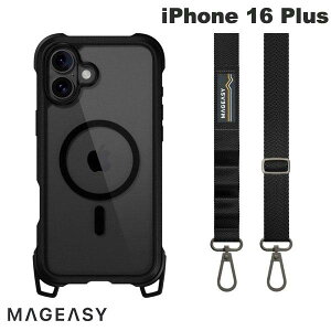 MagEasy iPhone 16 Plus Odyssey +Strap M PCxTPU nCubhP[X Leather Black # ME_IPBCSPTO3_LB }OC[W[ Magsafep}Olbg V_[Xgbvt V_[xg ϏՌ MILKi