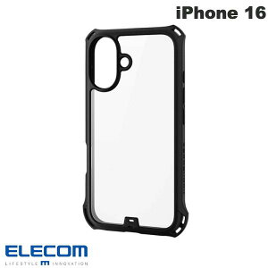 �G���R�� iPhone 16 �n�C�u���b�h�P�[�X ZEROSHOCK �t���[���J���[ �w�ʃN���A �u���b�N # PM-A24AZEROFCBK �G���R�� (�X�}�z�P�[�X�E�J�o�[) �[���V���b�N �ی�t�B�����t��