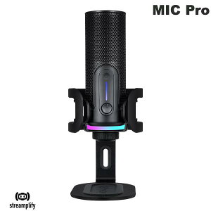 Streamplify MIC Pro ゲーミングマイク コンデンサー型 4パターン指向性切替 192kHz 24bit ショックマウントスタンド付属 # MIC-PRO-192-RGB-ST-BK ストリームプリファイ (マイクロホン USB)