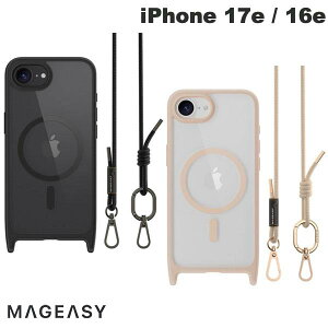 iPhone17e �P�[�X �w�ʃN���A �ϏՌ� �V�����_�[�X�g���b�v�t�� MagEasy iPhone 17e / 16e Roam M MagSafe�Ή� �X�g���b�v�t���P�[�X �}�O�C�[�W�[ (�X�}�z�P�[�X�E�J�o�[)