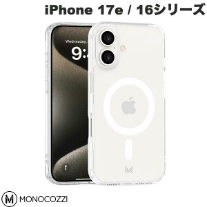 iPhone17e 16 �P�[�X �N���A�P�[�X ���� MagSafe�Ή� �V���v�� MONOCOZZI iPhone 17e / 16 �V���[�Y ESSENTIALS �}�O�l�b�g���� �n�C�u���b�h�P�[�X Transparent ���m�R�W�[ (�X�}�z�P�[�X�E�J�o�[)