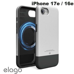 iPhone17e �P�[�X MagSafe�Ή� elago iPhone 17e / 16e MAGNETIC ORIGINAL 2G �}�O�l�b�g���ڑϏՌ��P�[�X Silver/Black # EL_IS4CSPTOG_SB �G���S (�X�}�z�P�[�X�E�J�o�[)