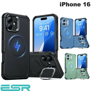 ESR iPhone 16 Cyber Armor Case with Stash Stand HaloLock MagSafeΉ (X}zP[XEJo[)