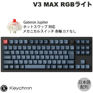 Keychron V3 MAX QMK/VIA Mac{z JiȂ Bluetooth 5.1 / 2.4GHz CX Ή eL[X zbgXbv Gateron Jupiter XCb` Ԏ RGBCg JX^JjJL[{[h # V3M-D1V-JIS L