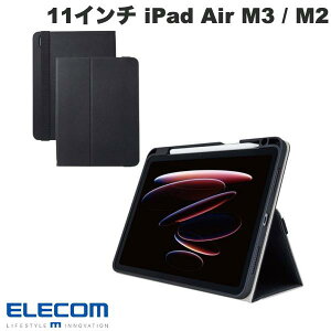 �G���R�� 11�C���` iPad Air M3 (2025) / M2 (2024) / 10.9�C���` iPad Air 5 / 4 �t���b�v�P�[�X �Ռ��K�[�h �x���g�t 2�A���O�� �y�� �u���b�N # TB-A25MPLF2BK �G���R�� (�^�u���b�g�J�o�[�E�P�[�X)