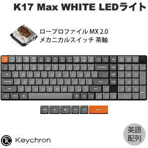 yZ[`12/1܂Łz Keychron K17 Max QMK Macpz L / Bluetooth 5.1 / 2.4GHz CX Ή tTCY Gateron [vt@C MX 2.0  WHITE LEDCg JX^JjJL[{[h # K1