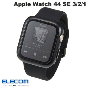 �G���R�� Apple Watch 44mm SE 3 / 2 / 1 �t���J�o�[�P�[�X �v���~�A���K���X ������ ���^���b�N �u���b�N # AW-25DFCGPBK �G���R�� (�A�b�v���E�H�b�`�P�[�X �J�o�[)